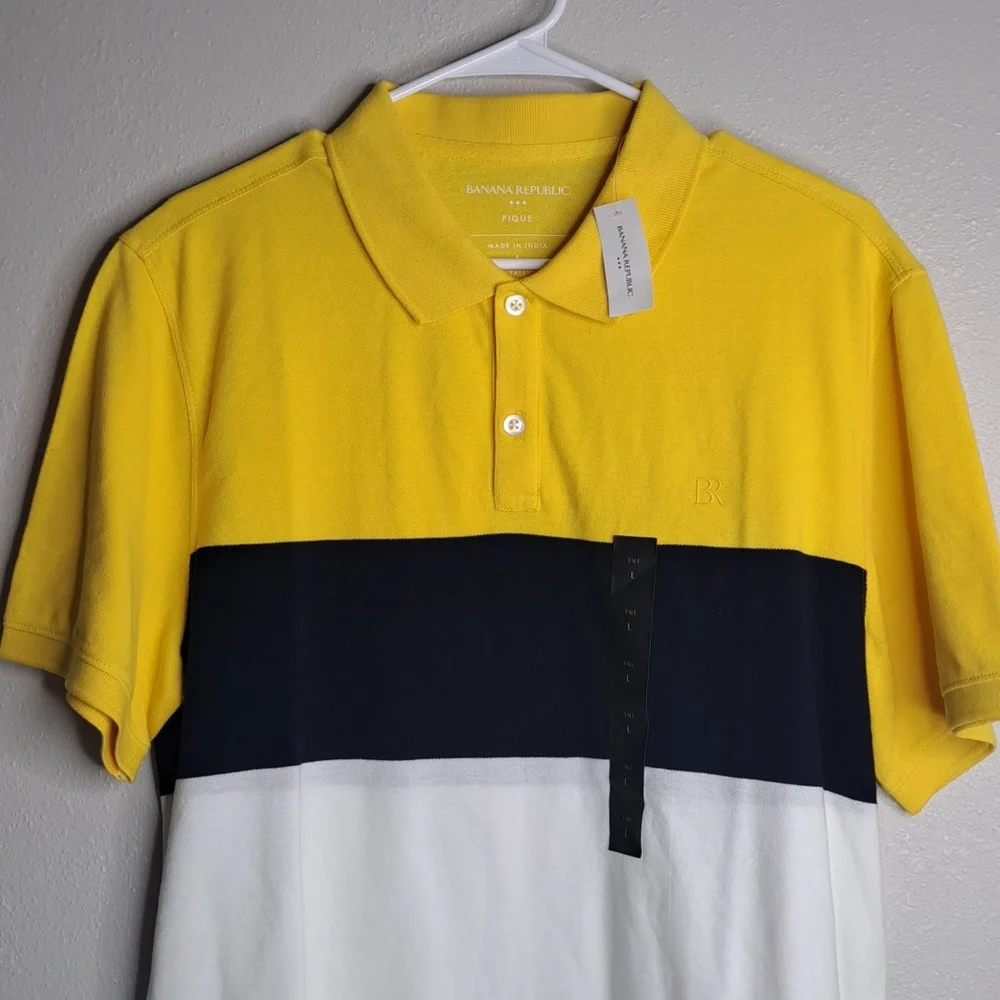 NWT Banana Republic Men's Polo Shirt Cotton Large Tall Cotton Multicolor
